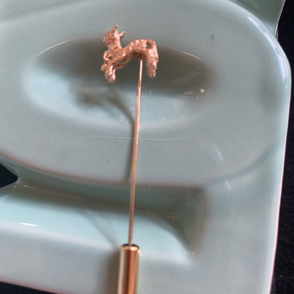 14K Solid Gold Wooly Lamb Stick Pin